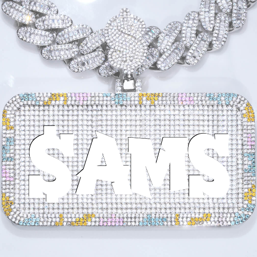 CUSTOM LETTER NECKLACE 3D COLORFUL SQUARE