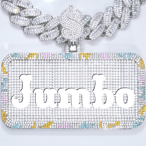 CUSTOM LETTER NECKLACE 3D COLORFUL SQUARE