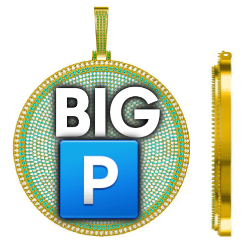 CUSTOM LETTER NECKLACE 3D BIG DISC