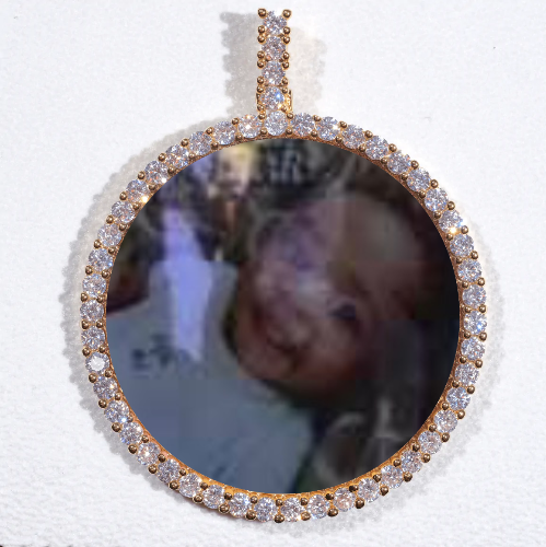 LARGE 3D CIRCLE CUSTOM PICTURE PENDANT