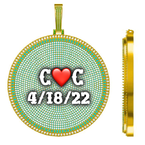 CUSTOM LETTER NECKLACE 3D BIG DISC