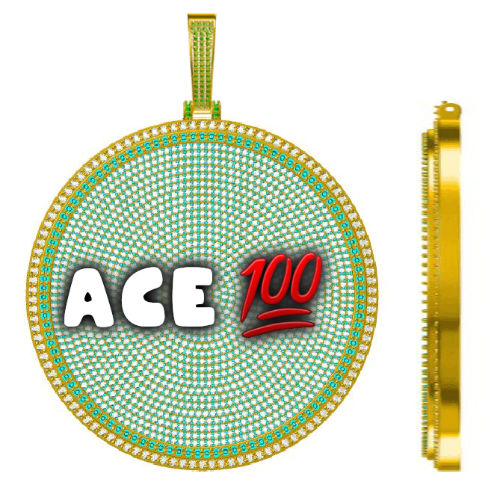 CUSTOM LETTER NECKLACE 3D BIG DISC