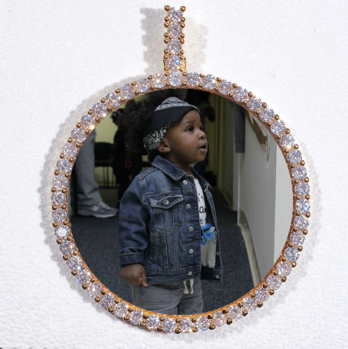 LARGE 3D CIRCLE CUSTOM PICTURE PENDANT