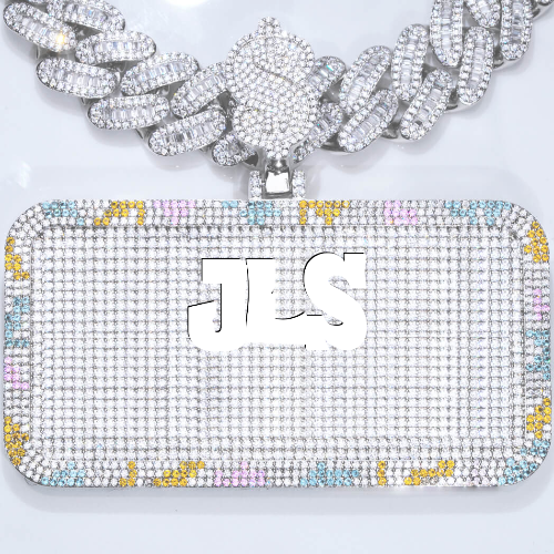 CUSTOM LETTER NECKLACE 3D COLORFUL SQUARE