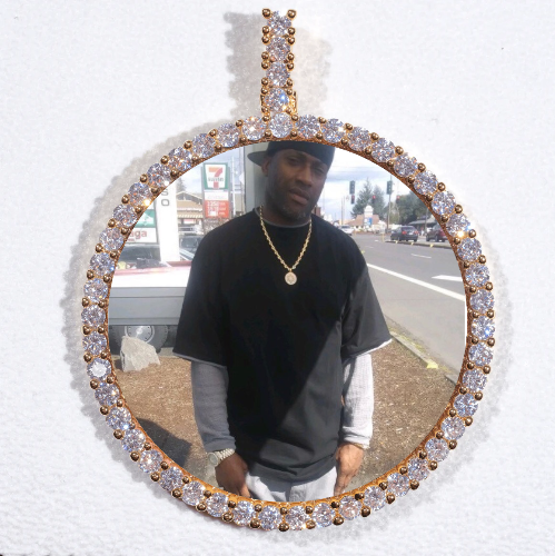 LARGE 3D CIRCLE CUSTOM PICTURE PENDANT