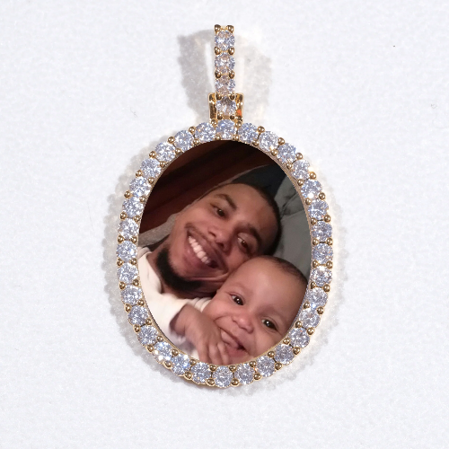 3D Oval Custom Picture Pendant