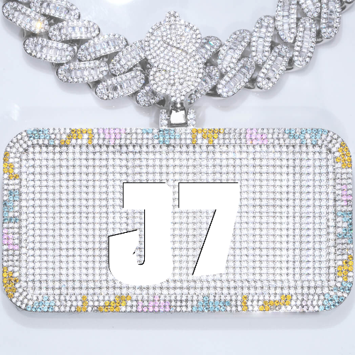 CUSTOM LETTER NECKLACE 3D COLORFUL SQUARE