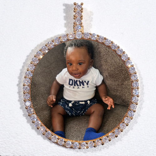LARGE 3D CIRCLE CUSTOM PICTURE PENDANT