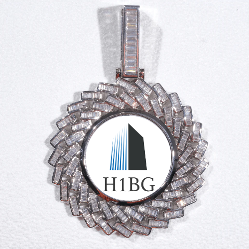 Large 3D Baguette Custom Picture Pendant