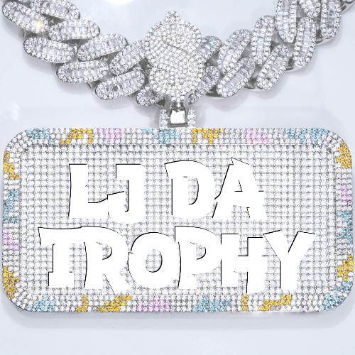 CUSTOM LETTER NECKLACE 3D COLORFUL SQUARE