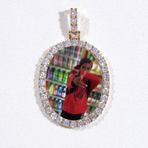 3D Oval Custom Picture Pendant