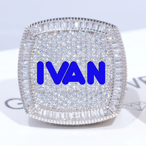 CUSTOM LETTER 3D ICED RING