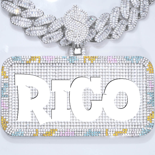 CUSTOM LETTER NECKLACE 3D COLORFUL SQUARE