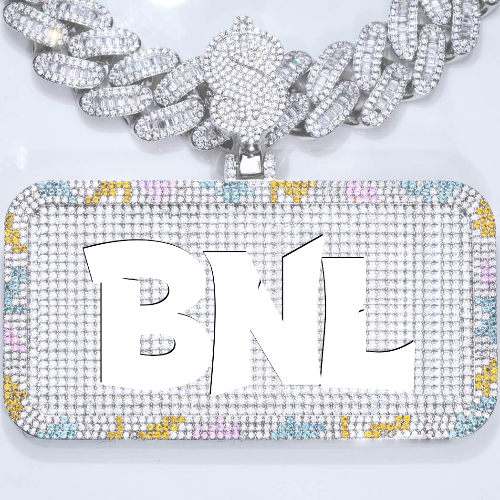 CUSTOM LETTER NECKLACE 3D COLORFUL SQUARE