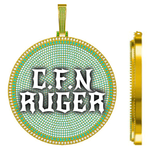 CUSTOM LETTER NECKLACE 3D BIG DISC