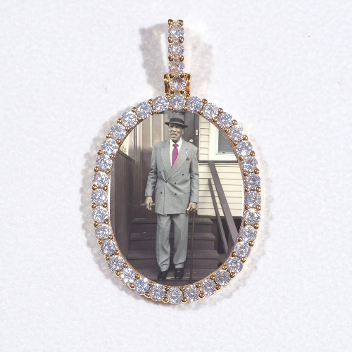 3D Oval Custom Picture Pendant