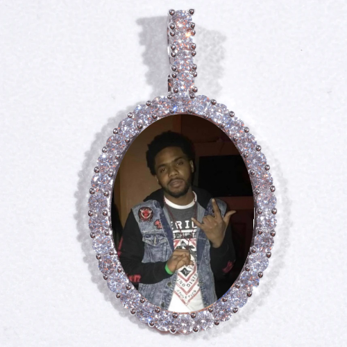 Large 3D Oval Custom Picture Pendant