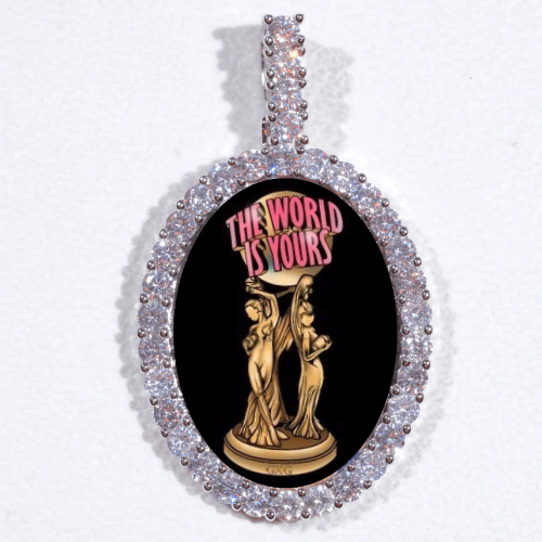Large 3D Oval Custom Picture Pendant