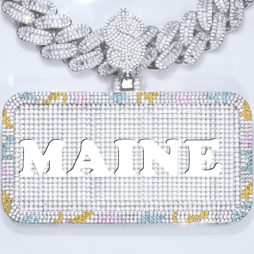 CUSTOM LETTER NECKLACE 3D COLORFUL SQUARE