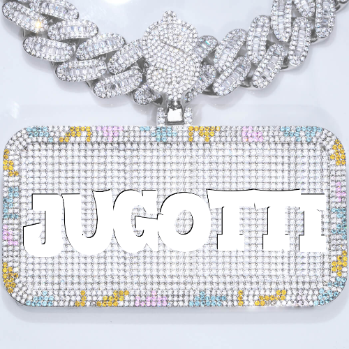 CUSTOM LETTER NECKLACE 3D COLORFUL SQUARE
