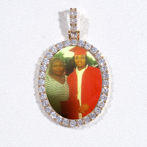 3D Oval Custom Picture Pendant