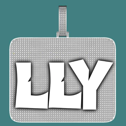 CUSTOM LETTER NECKLACE 3D BIG SQUARE