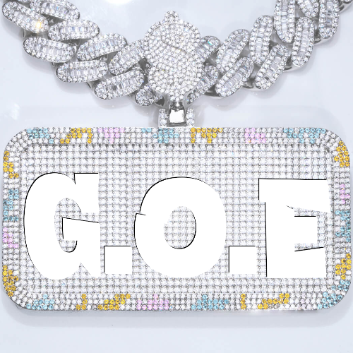 CUSTOM LETTER NECKLACE 3D COLORFUL SQUARE