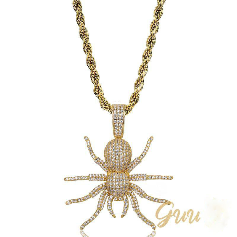 18K Gold-Plated AAA CZ Spider Pendant Necklace - The GUU Shop