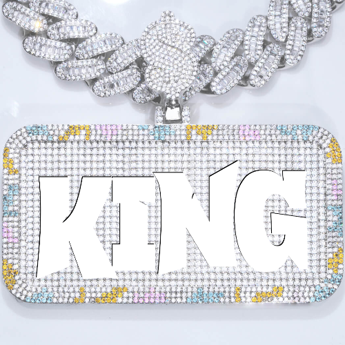 CUSTOM LETTER NECKLACE 3D COLORFUL SQUARE
