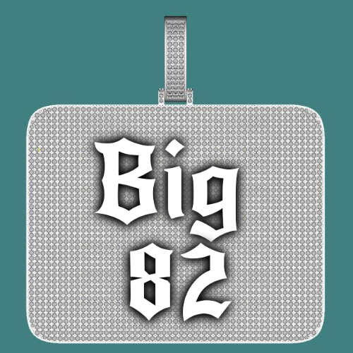 CUSTOM LETTER NECKLACE 3D BIG SQUARE