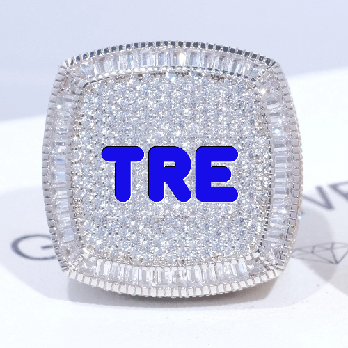 CUSTOM LETTER 3D ICED RING