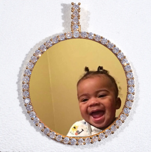 LARGE 3D CIRCLE CUSTOM PICTURE PENDANT
