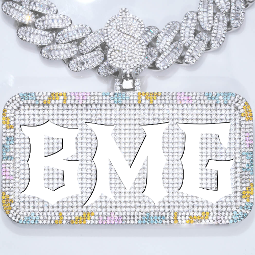 CUSTOM LETTER NECKLACE 3D COLORFUL SQUARE