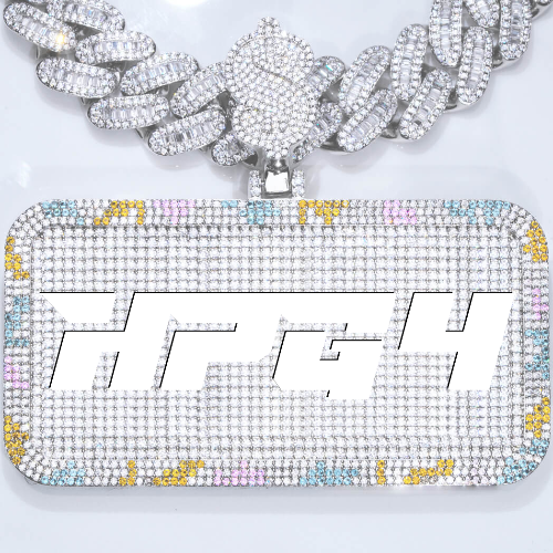 CUSTOM LETTER NECKLACE 3D COLORFUL SQUARE