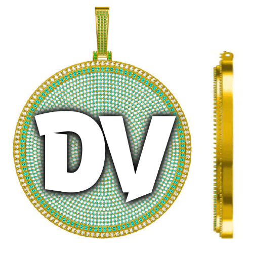 CUSTOM LETTER NECKLACE 3D BIG DISC