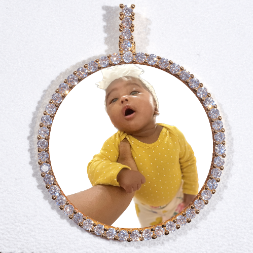 LARGE 3D CIRCLE CUSTOM PICTURE PENDANT