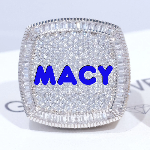 CUSTOM LETTER 3D ICED RING