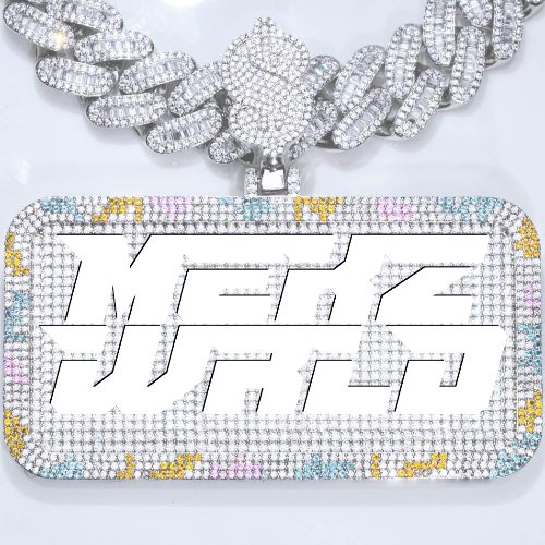 CUSTOM LETTER NECKLACE 3D COLORFUL SQUARE
