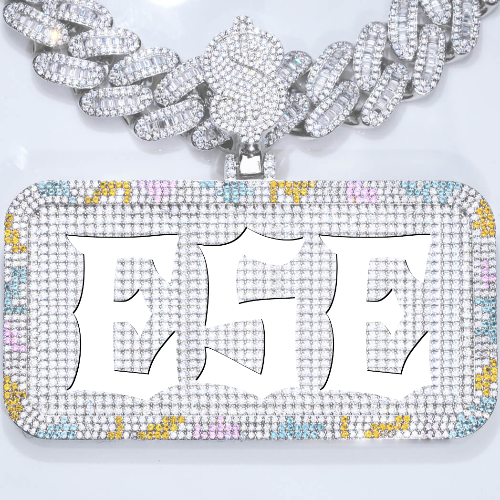 CUSTOM LETTER NECKLACE 3D COLORFUL SQUARE