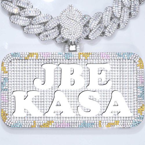 CUSTOM LETTER NECKLACE 3D COLORFUL SQUARE