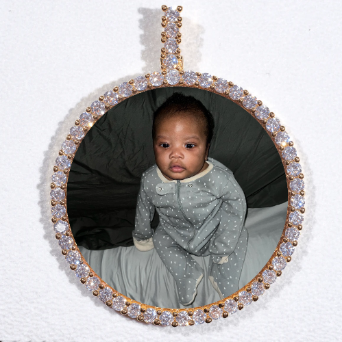 LARGE 3D CIRCLE CUSTOM PICTURE PENDANT