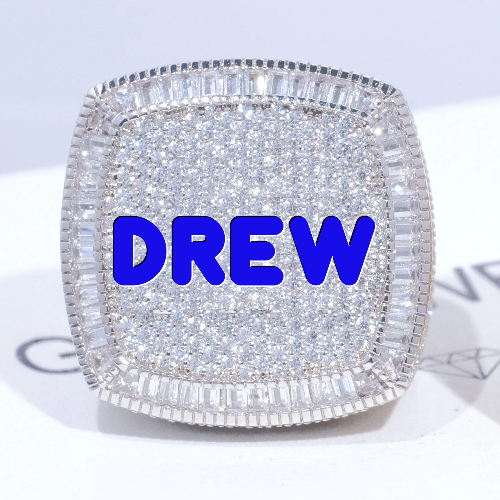 CUSTOM LETTER 3D ICED RING