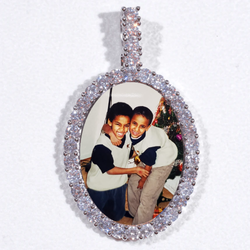 Large 3D Oval Custom Picture Pendant