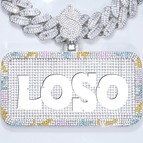 CUSTOM LETTER NECKLACE 3D COLORFUL SQUARE