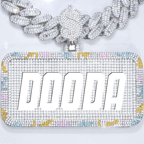 CUSTOM LETTER NECKLACE 3D COLORFUL SQUARE