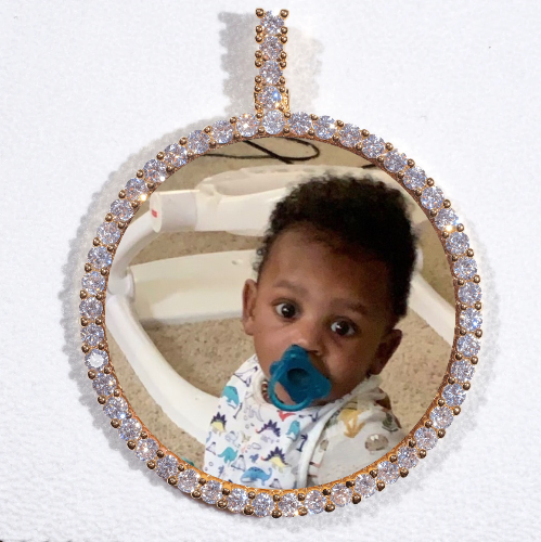 LARGE 3D CIRCLE CUSTOM PICTURE PENDANT