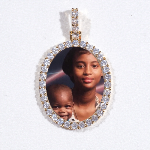 3D Oval Custom Picture Pendant