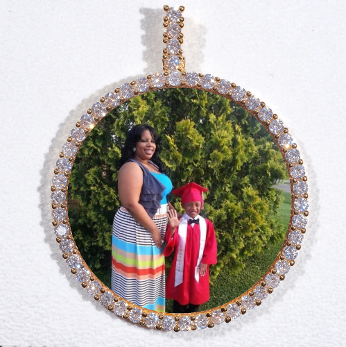 LARGE 3D CIRCLE CUSTOM PICTURE PENDANT