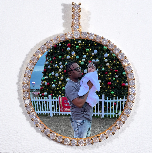 LARGE 3D CIRCLE CUSTOM PICTURE PENDANT