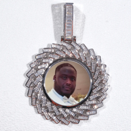 Large 3D Baguette Custom Picture Pendant